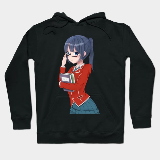 Anime girl with glasses Hoodie by Ghosyboid